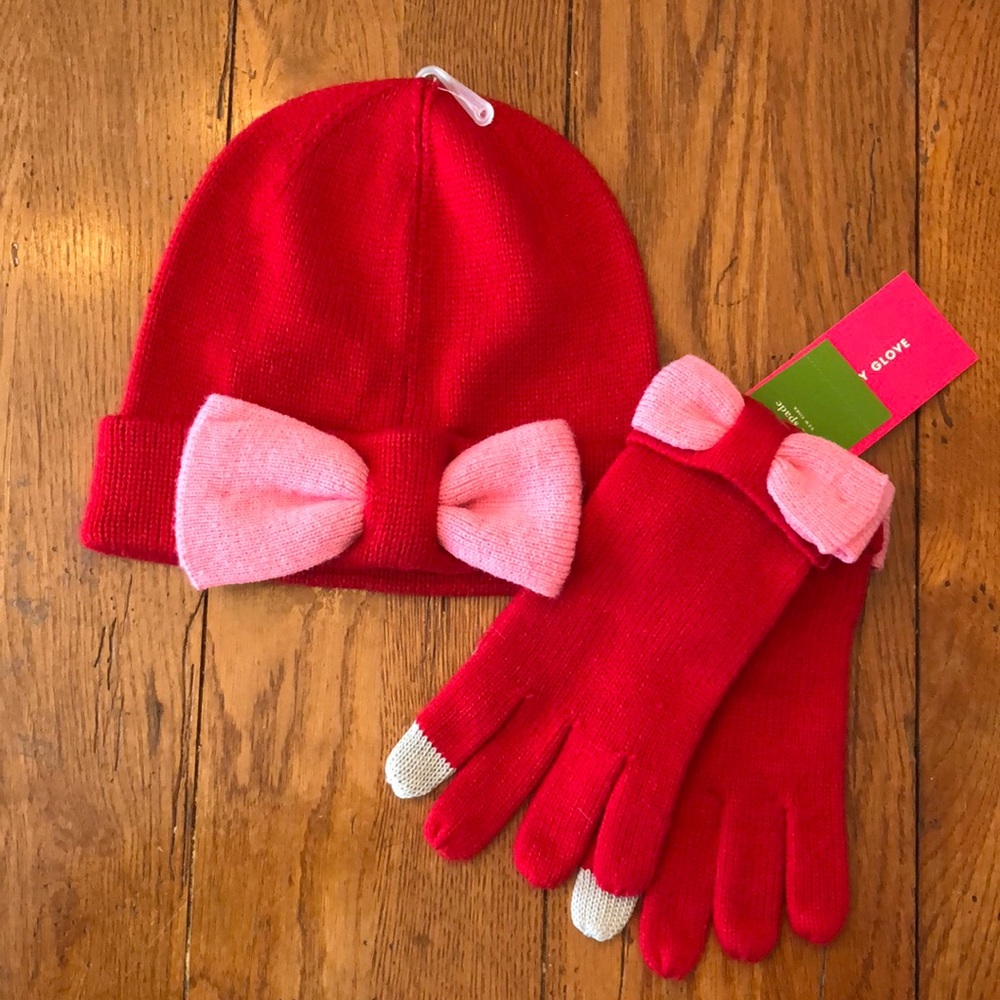 NWT - Kate Spade Beanie & Glove Set